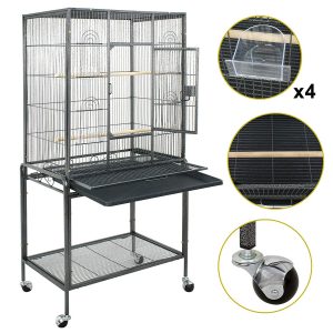 Rolling Wrought Iron Finch Bird Cage
